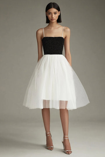 Robe courte en tulle blanc